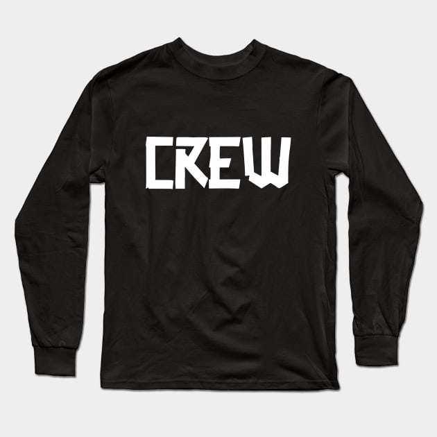 Crew Gaffer BIG front White Long Sleeve T-Shirt by sapphire seaside studio